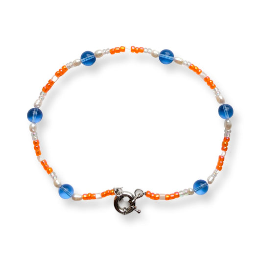 🧡 Creamsicle Periwinkle Beaded Choker